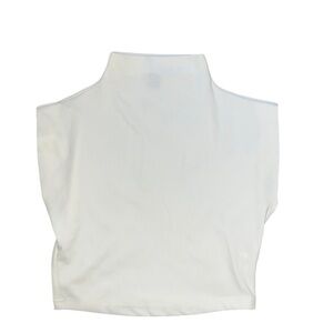 White Mock Neck Sleeveless Top